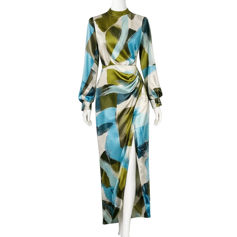 Zara Abstract Watercolor Midi Dress - Size S